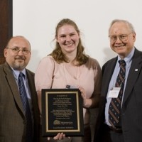 Society member Jennifer Baldwin accepts grant award from Metanexus Local Societies Initiative Director Eric Weislogel and John M. Templeton, Jr.